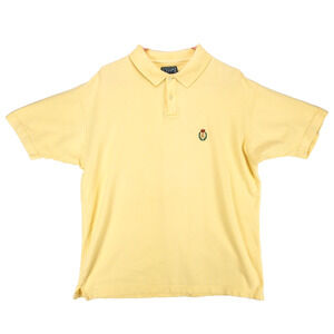 Vintage Chaps Ralph Lauren Polo Shirt Men’s Medium Yellow Crest Logo Piqué